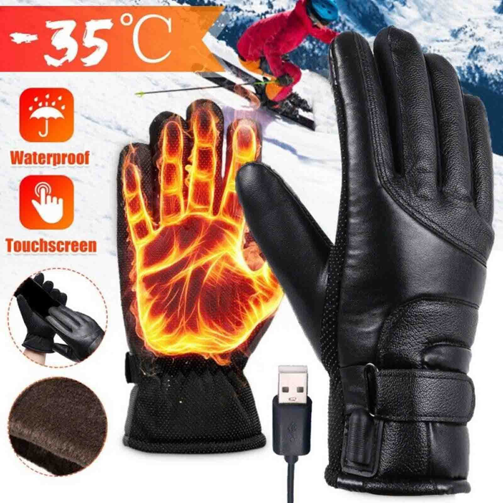 Guantes térmicos eléctricos de Invierno Guantes térmicos eléctricos con batería Pantalla táctil Envío de Mensajes de Texto Guantes térmicos cálidos para Senderismo Esquí Caza Calen