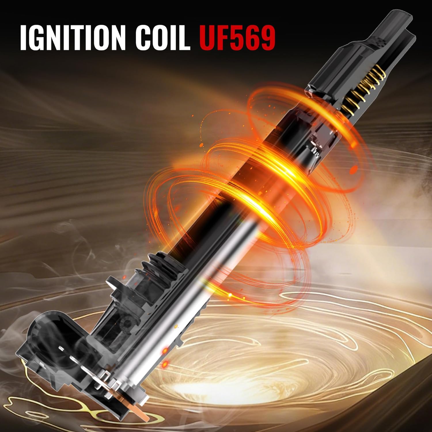 UF569 Ignition Coil Pack Compatible with Buick Allure Enclave LaCrosse 2010, Chevy Impala Colorado Traverse Malibu, GMC Acadia Terrain, Cadillac ATS CTS XTS, Replaces C1555 D515C Set of 4