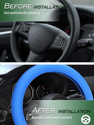 Miniatura 4 de LRITER - Funda universal para volante de automóvil, material de silicona antideslizante, múltiples opciones de color, autoparte adecuada para la
