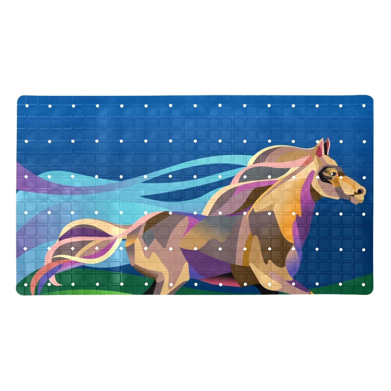 Alfombrilla de ducha antideslizantes de diseño caballo lavable para baño