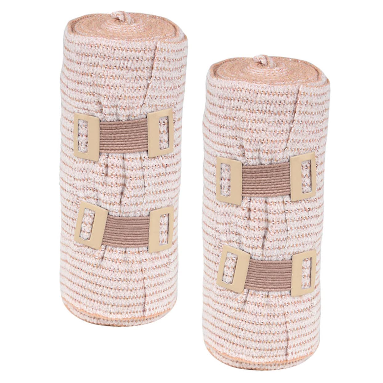 SEWOART 2 Rolls Striped Paper Tape Compression Wraps Flexible Fabric Compression Stomach Gauze Leg Wraps Thigh Compression Tape Fibers