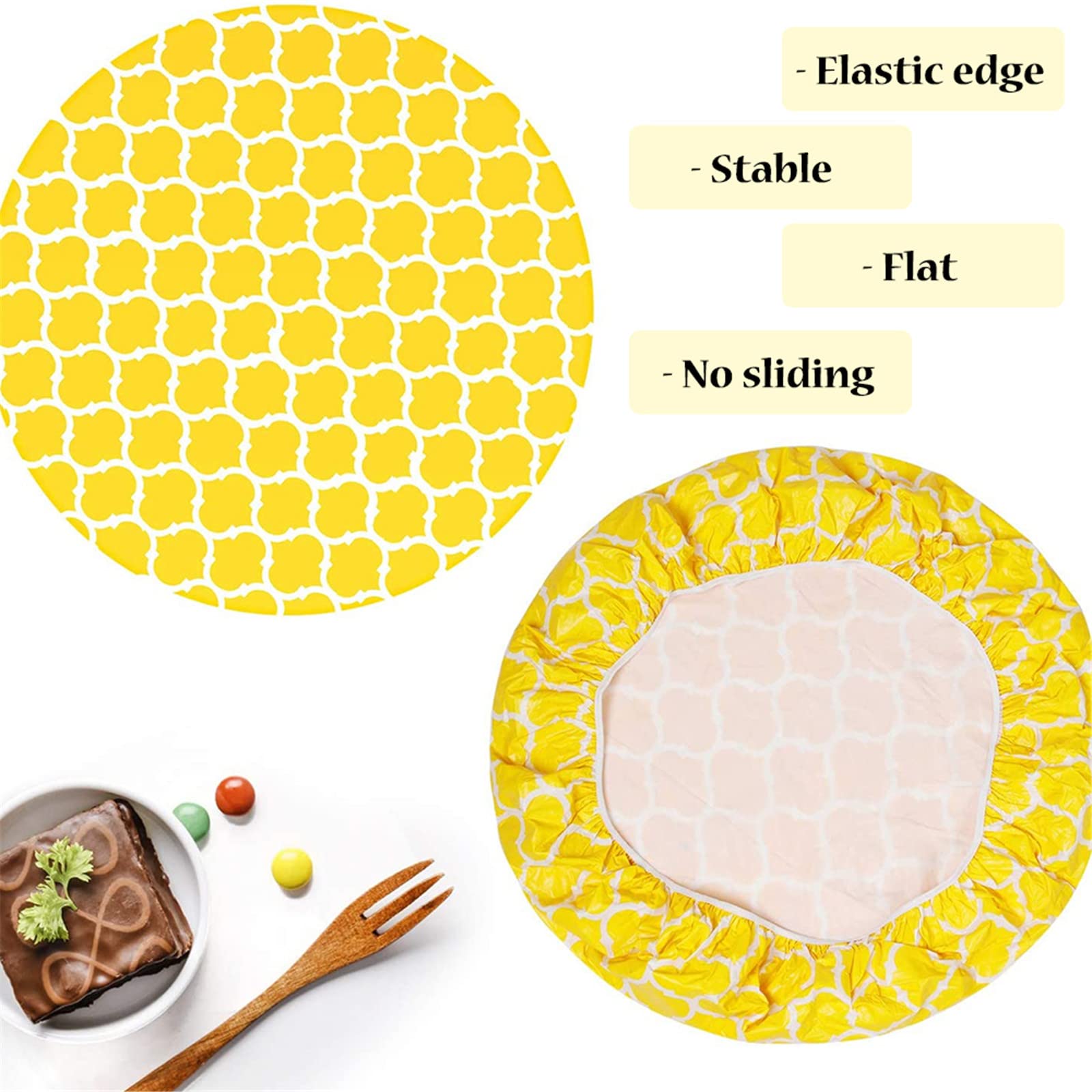 Chickw1 Nappe Ronde En Polyester Anti Tache Impermeable, Nappe Imprimé Marguerite 3D, Entretien Facile Lavable Pour Table à Manger De Cuisine/ Jardin/Fête/Pique-Nique (G,200cm