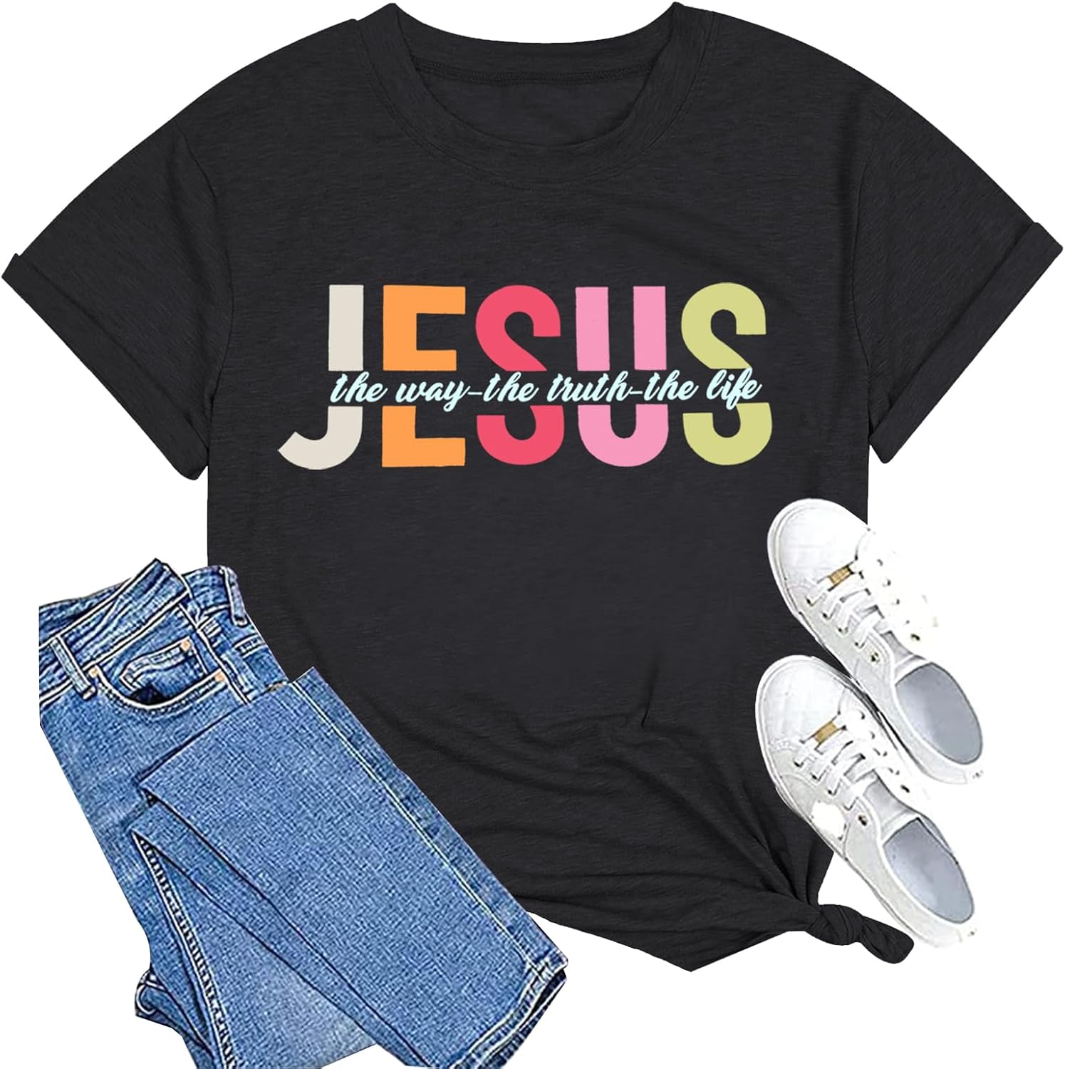 Jesus Shirt for Women Christian Religious Sayings T Shirts Bible Verse Inspirational Tee Tops