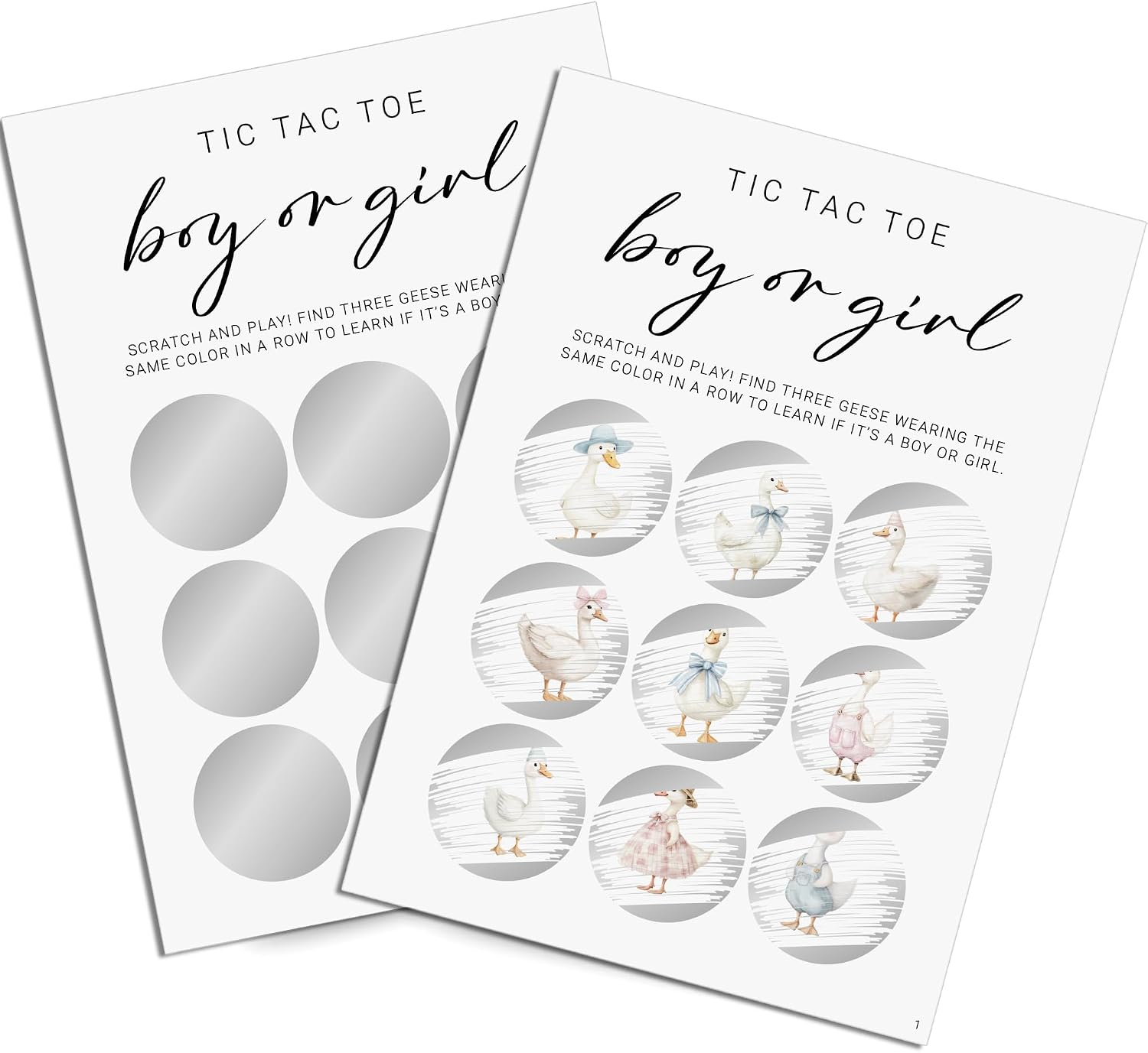 GardenCity Gender Reveal Scratch Off Cards, 25 Pack, It's a Girl Gender Reveal Tic Tac Toe Game, Fun Baby Announcement Scratch Off Cards, Gender Reveal Games, Minimalist