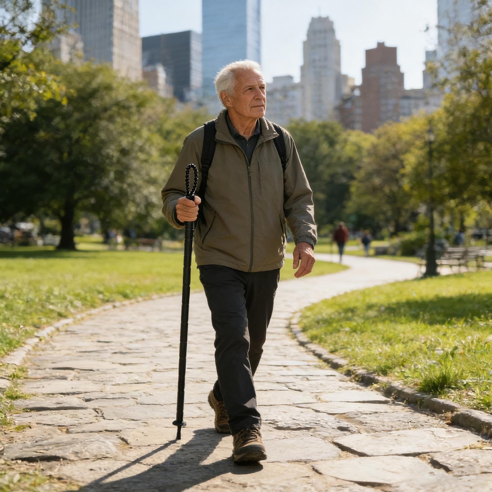 Bastones de Senderismo Postes Ajustables y Plegables para Caminar | Bastones Ergonómicos para Caminar para Trekking, Senderismo, Camping, Supervivencia, Aire Libre, Montaña, Viaje, Esquí