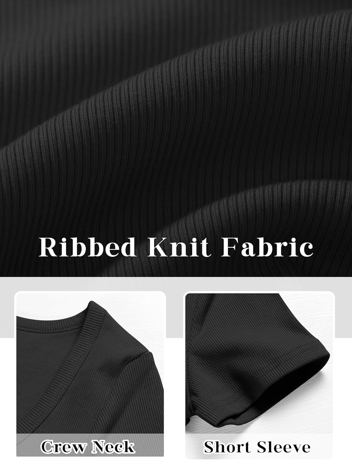 Chulianyouhuo Women's Plus Size Tops Crew Neck Ribbed T Shirt Slim Fitted Basic Short Sleeve 2026 Trendy Blouses Tees - Image 6