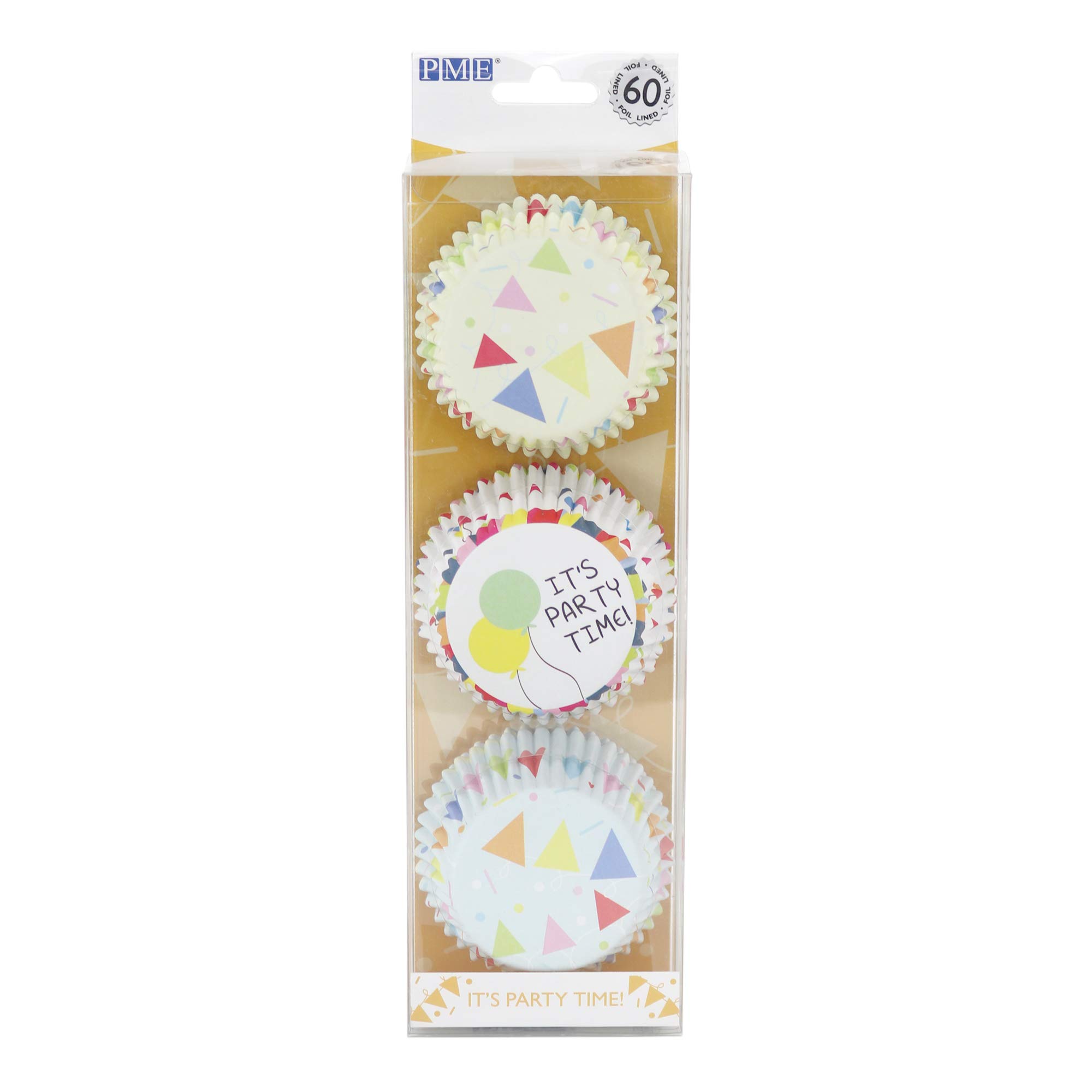 PME Party Foil Lined Cupcake Cases, Set/3, Pk/60