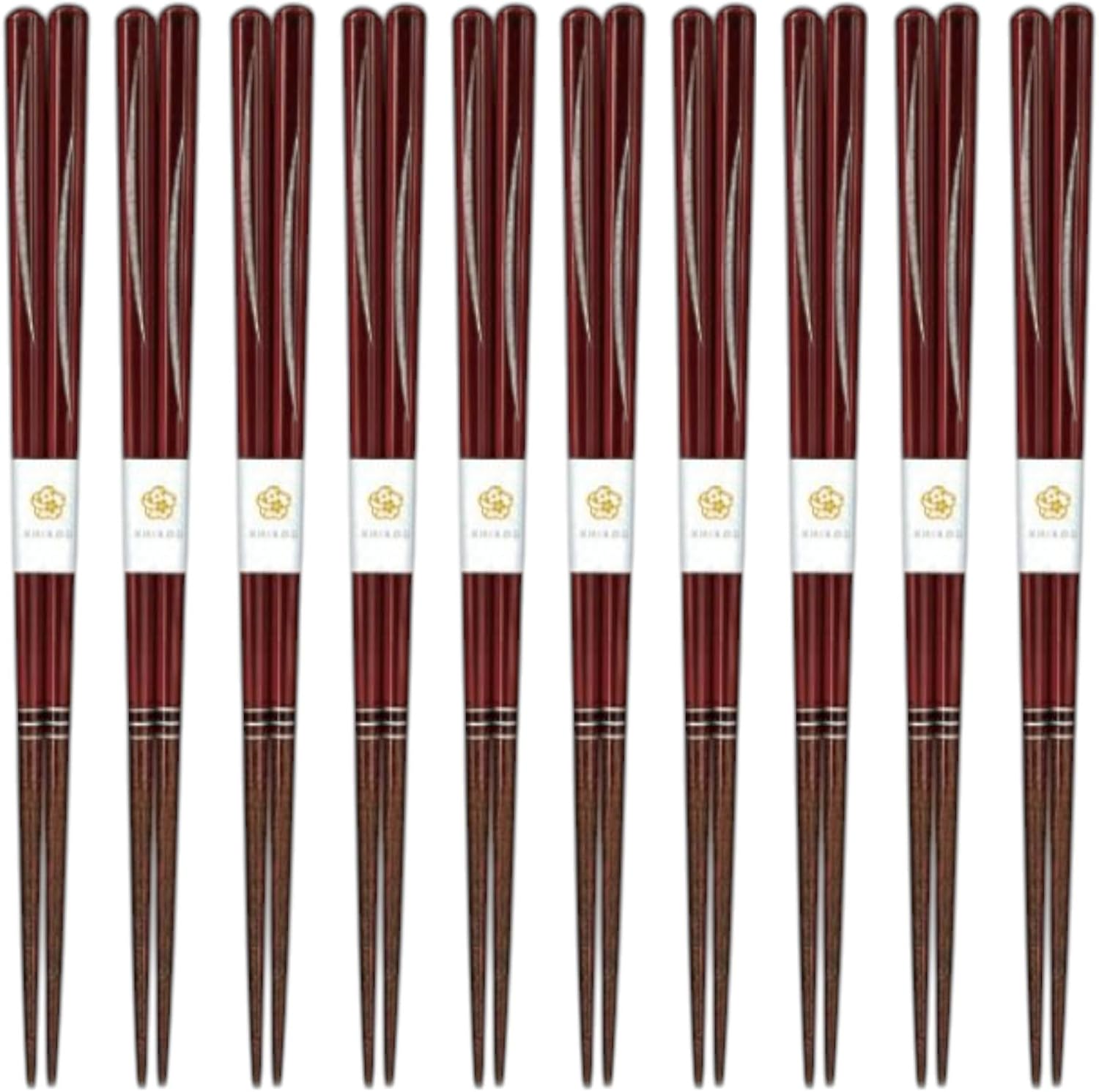 J-kitchens 10 Pair Set of Chopsticks, Bento Box, Picnic, Excursions, Sports Events, Guests, Entertaining, Wooden, 8.3 inches (21.0 cm), Dishwasher Safe, Made in Japan