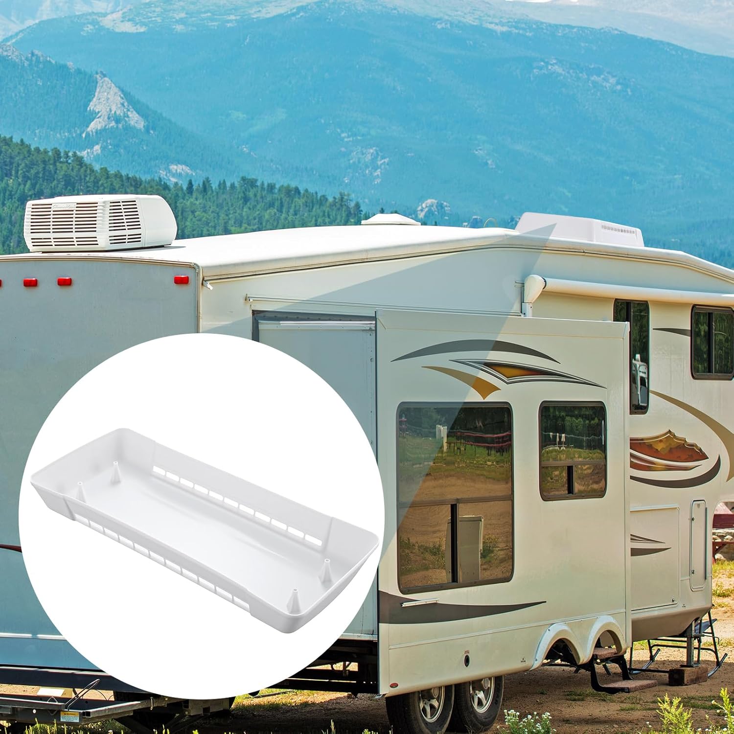 BBTO 2 Pcs RV Vent Covers for Roof RV Refrigerator Vent Lid Cover Universal