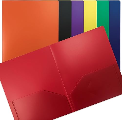 Better Office Products Carpetas de polietileno con 2 bolsillos, 36 piezas