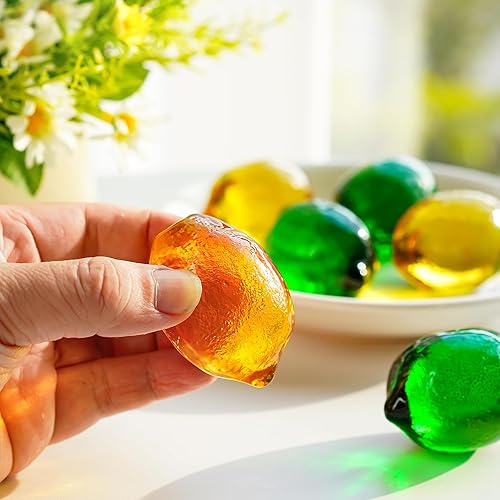 Miniatura 5 de Figura de cristal de limón coleccionable, decoración de frutas de vidrio para el hogar, cocina, oficina, mesa, centro de mesa, decoración de adorno