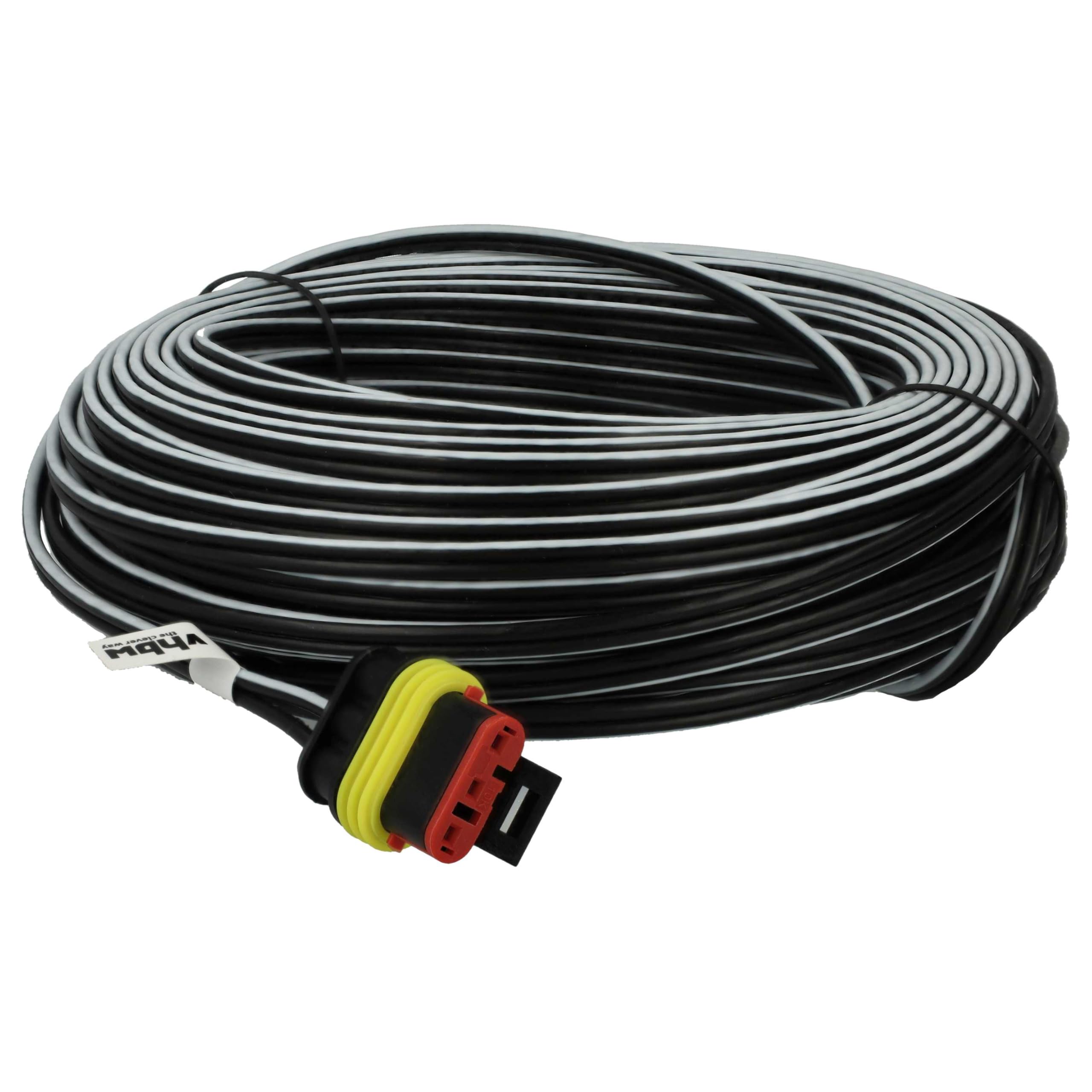 vhbw 1x Fuente alimentación, 1x bateria 3000 mAh, 1x Cable Baja tensión de 30 m Compatible con Flymo EasiLife Go 500, Go 200, Go 250 cortacésped