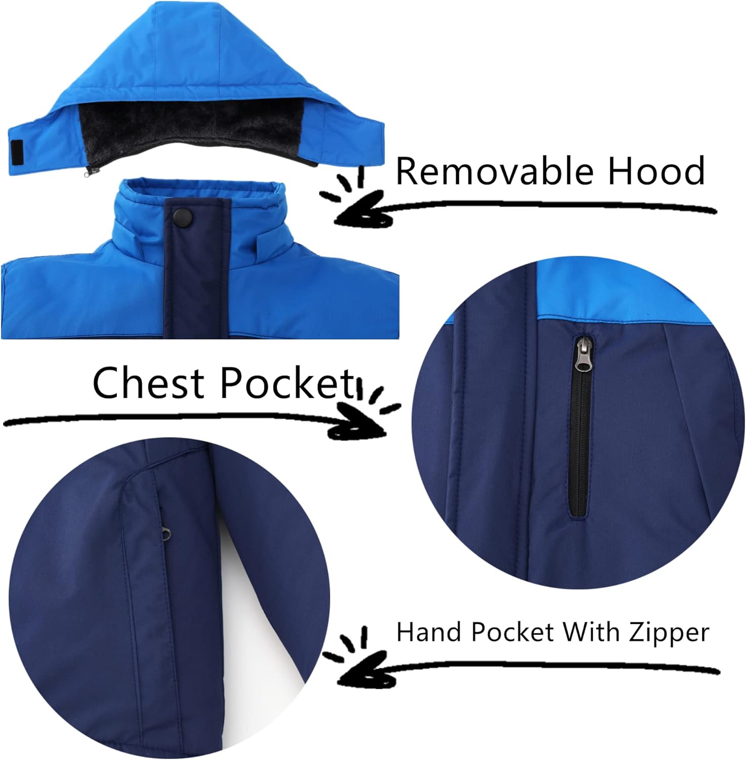 GGleaf Boys' Waterproof Ski Jacket Outdoor Recreation Thick Winter Coat Hooded Raincoats : Clothing, Shoes & Jewelry