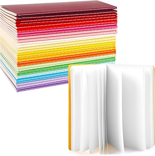 32 cuadernos de bolsillo pequeños, mini cuadernos en blanco, cuadernos pequeños de 3.5 x 5.5 pulgadas, diarios para niños, 16 colores para