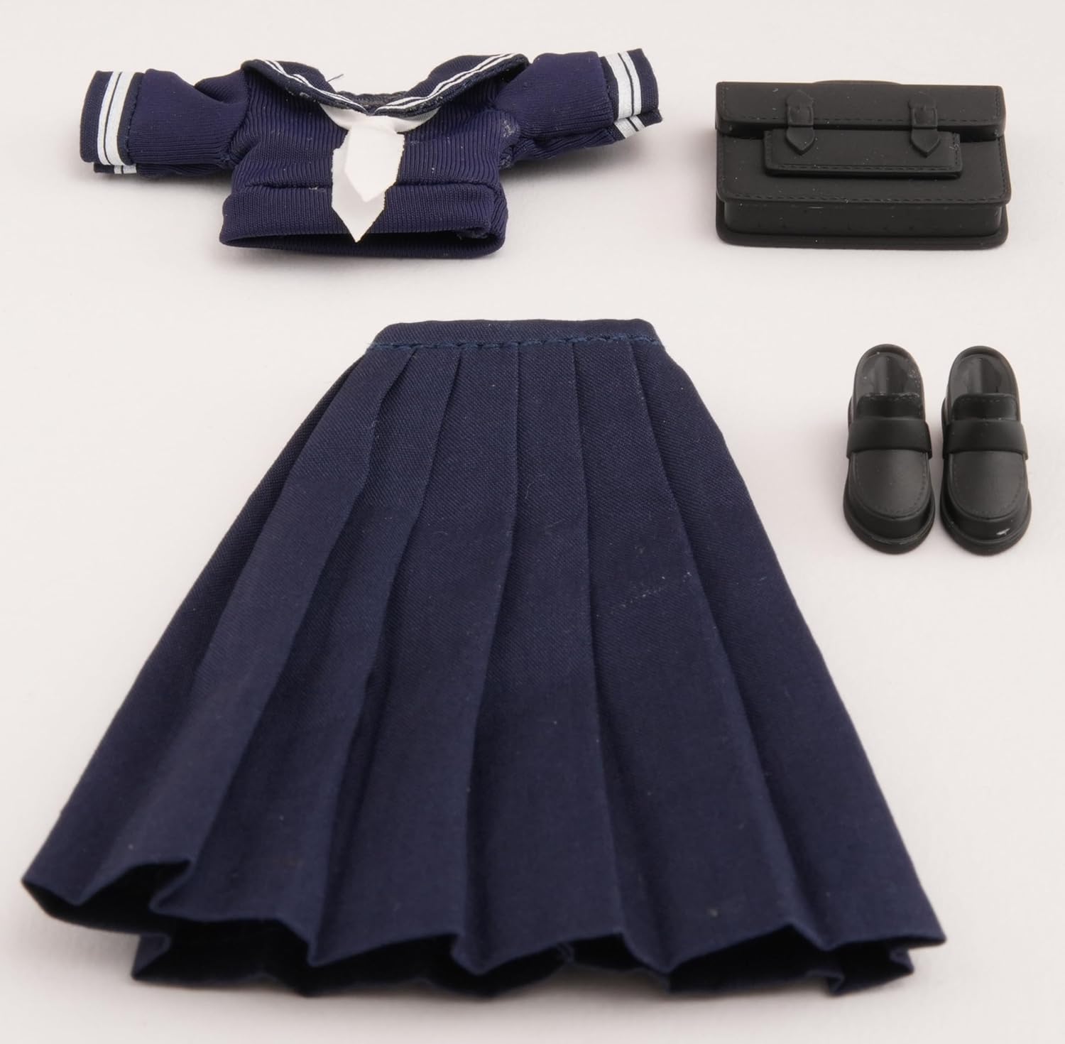 1/12 Ratio of Women's Clothing，JK Long Skirt Set, Pleated Skirt Set, Cute Student Set (Dark Blue)