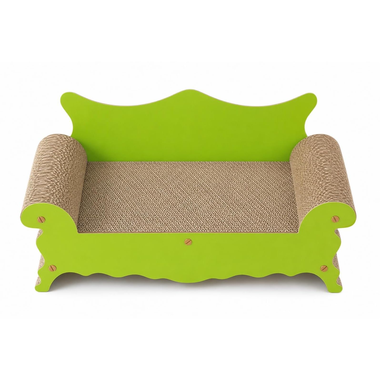 rockible Canapé Griffoir en Carton Confortable Griffoir en Carton Haute nsité Grattoir pour Chats, Chatons, Salon, Vert Ambre