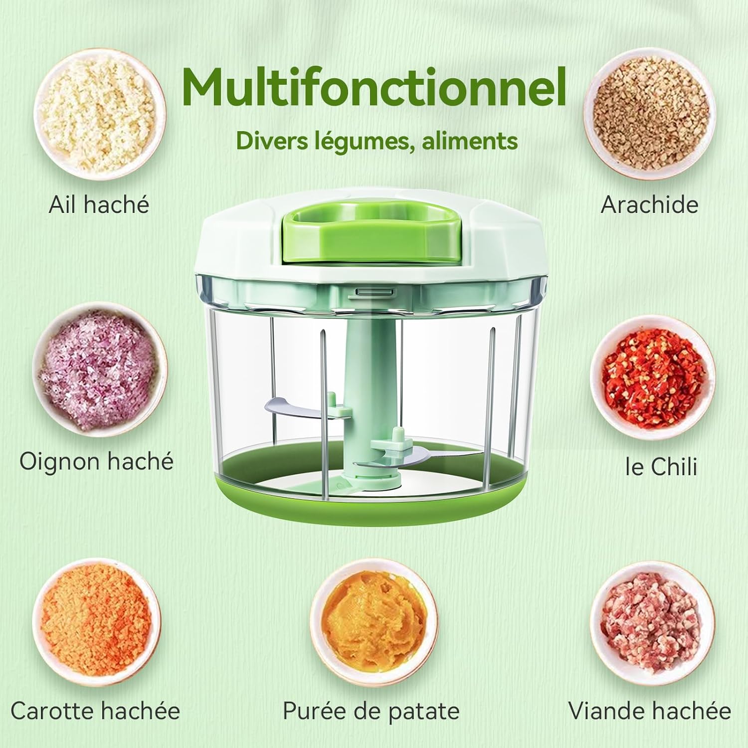 RYKKZ A368 Hachoir Manuel: Gagnez du Temps & Simplifiez Vos Préparations Culinaires - Image détaillée