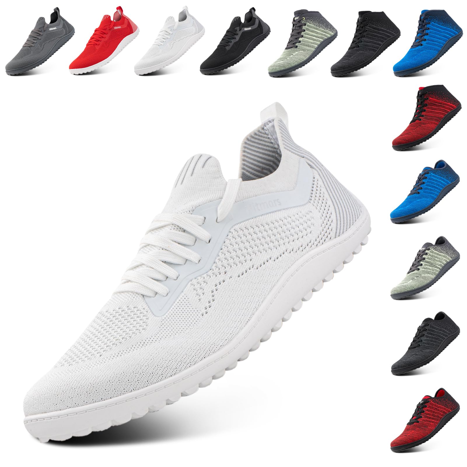 Hitmars Barefoot Hombre Mujer Zapatillas Minimalistas Zapatos Descalzos Calzado Minimalista Ligeras Barefoot Shoes Transpirable Zapatillas Trail Running Correr Negro Azul Gris 37-47 EU