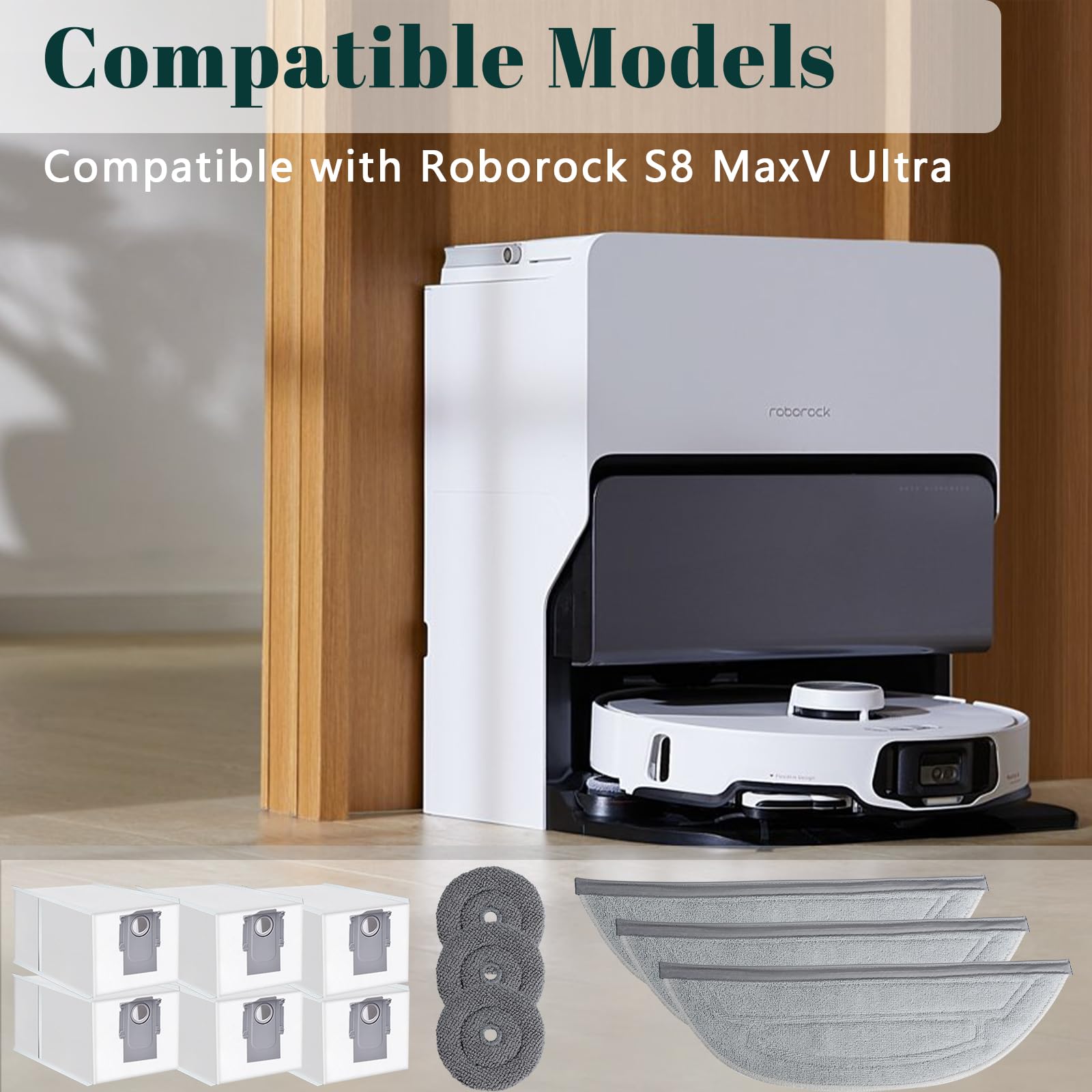 Kit Accessoires Pour Roborock S8 MaxV Ultra / S8 Max Ultra - Brosses, Chiffons, Filtres De Rechange