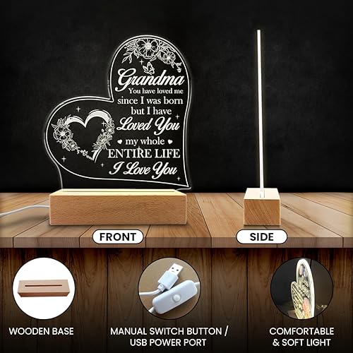 Vista 52 de SANDJEST Luz nocturna acrílica, regalos cristianos para mujeres, regalos inspiradores con versículos de la Biblia, decoración religiosa