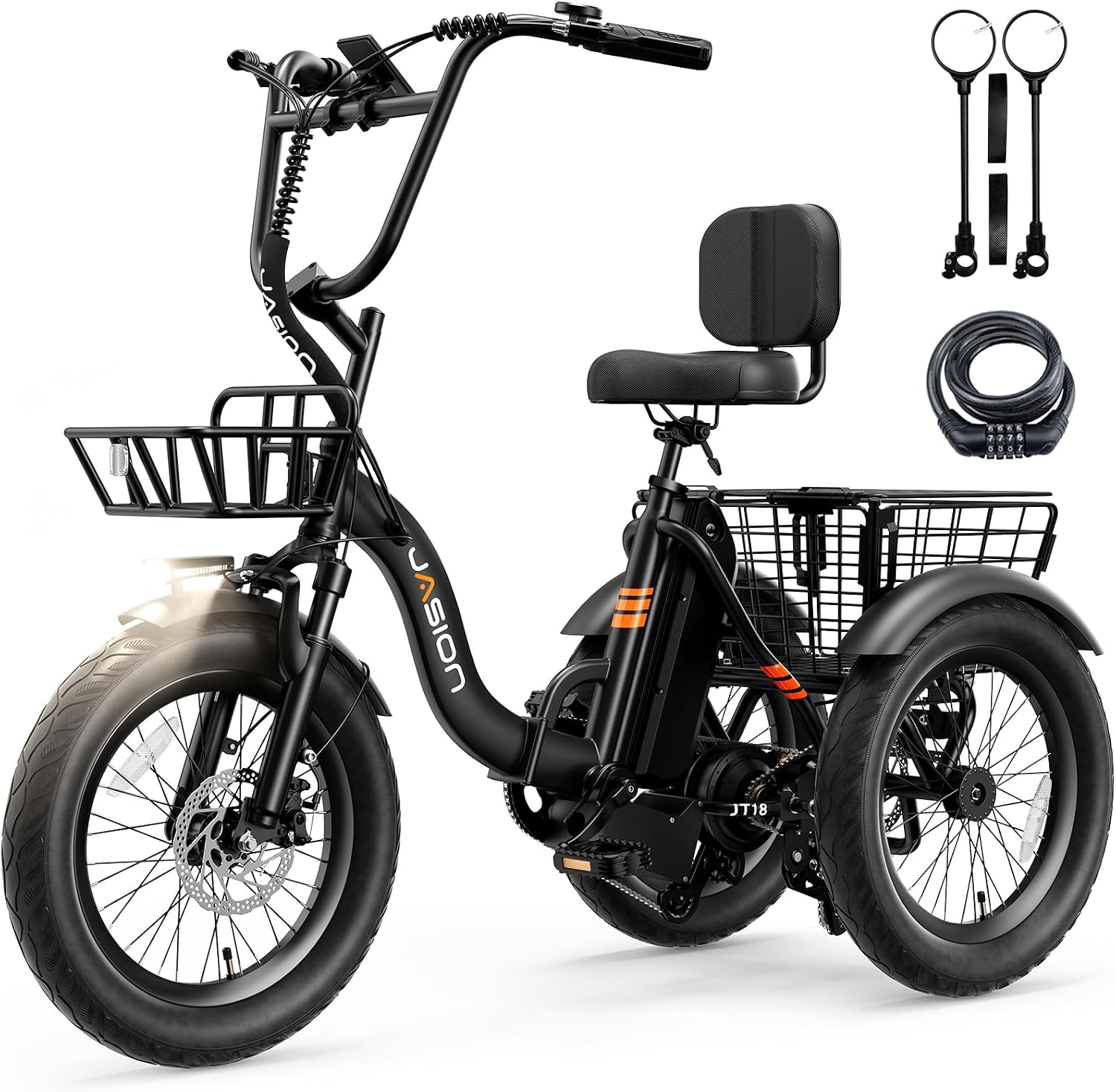 Jasion Electric Tricycle for Adults, Electric Trike 3 Wheel Electric Bike