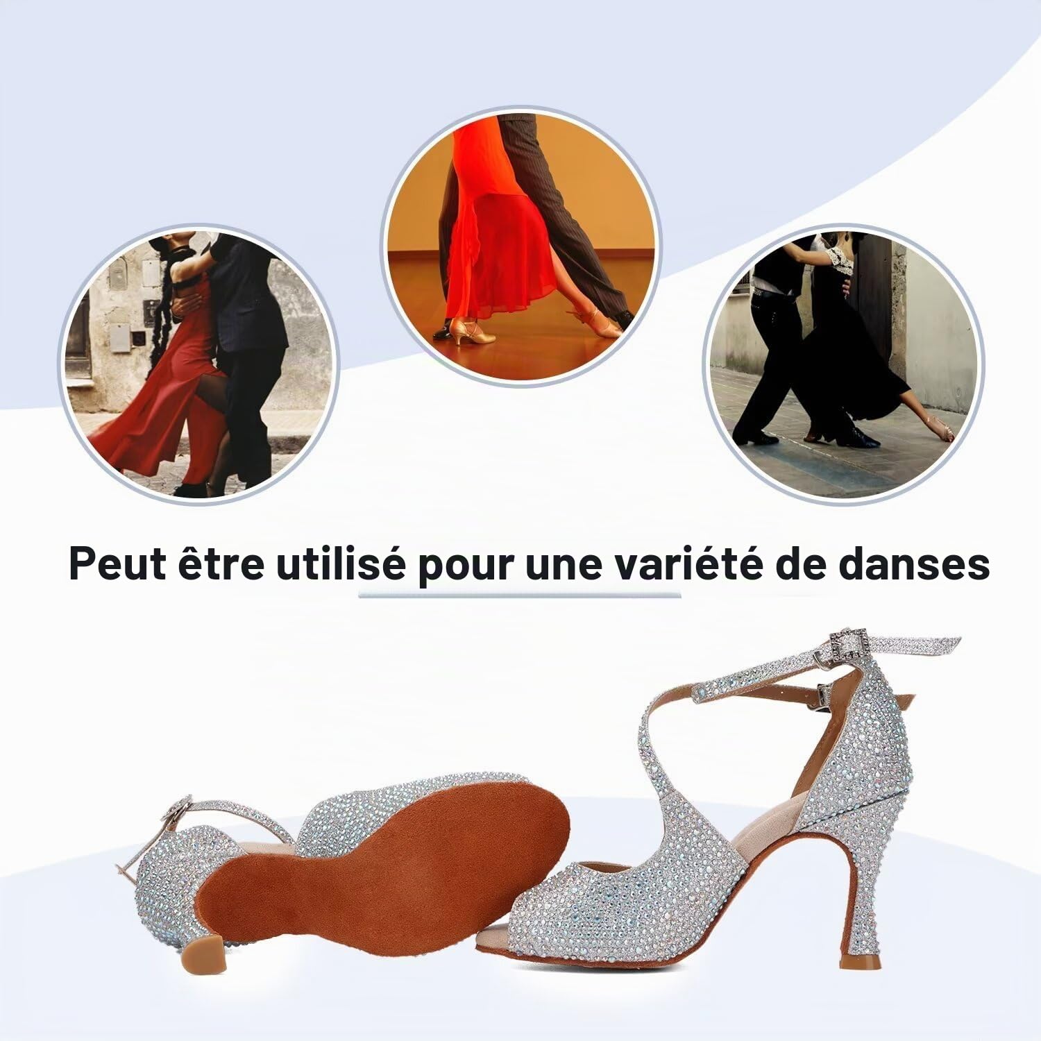 Femmes Chaussures de Danse Latine Satin Salsa Salon Mariage Danse Chaussures pour Débutant Social Salsa Soirée Danse Latine