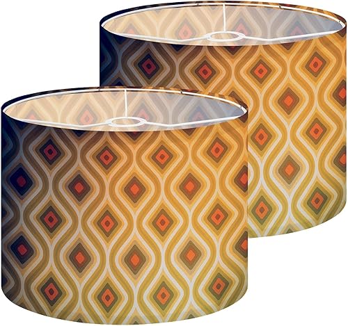 Miniatura 23 de Drum Lamp Shade funky retro 70s psychedelic pictures Lampshade for Floor Lamps Table Lamps Pendant Light 11"x8.9" Replacement Linen Large Lamp