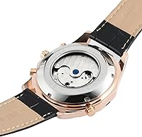 Vista 2 de Forsining Reloj automático original de cuerda automática Tourbillion calendario correa de cuero FSG340M3T4 para hombre, Blanco, Reloj de vestir