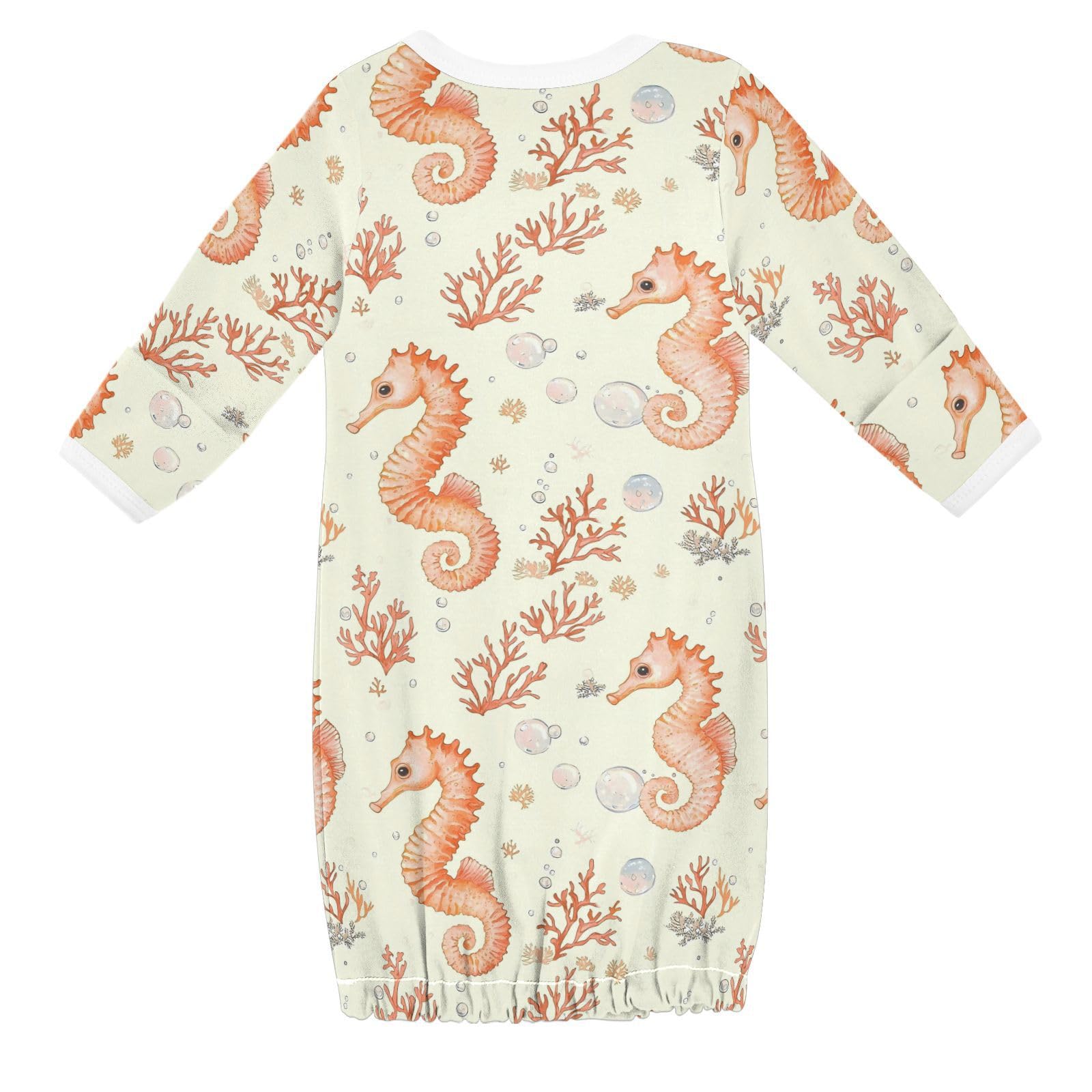 vvfelixl Baby Sleeper Gown for Newborn Boy Girls Seahorse Blowing Bubbles Infant Nightgown for 0-3 Months Multicolor