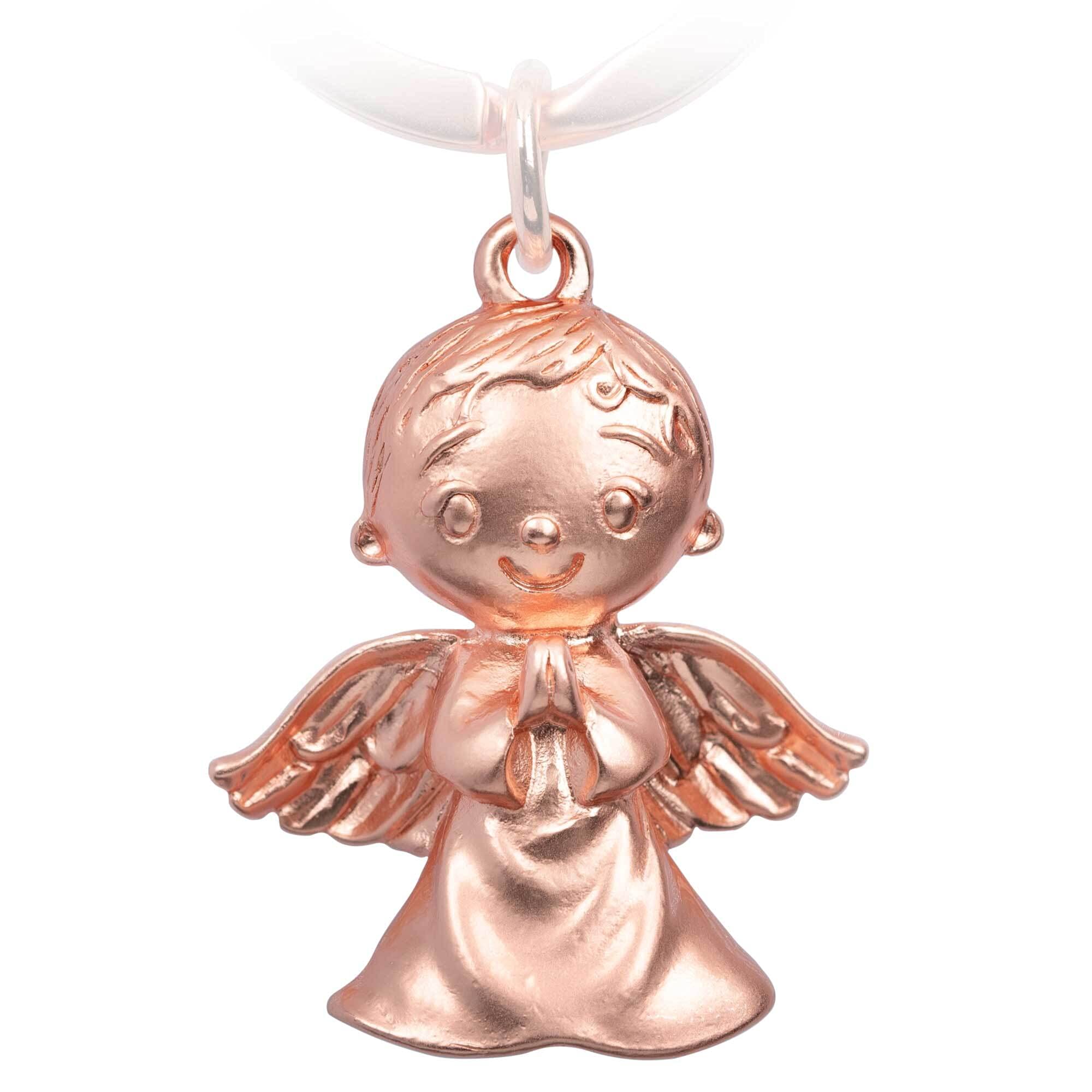 Fugoviin Portachiavi Angelo Custode Opaco con Gemma e Fiori Lilla, Portachiavi Portafortuna, Regalo per Fidanzata, Collega, Amiche, Madre, Sorella, ecc