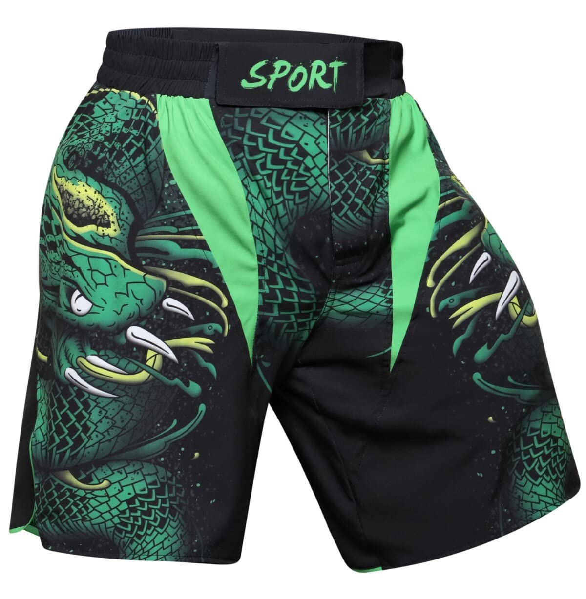Cody Lundin Pantalones cortos de compresión de manga corta y pantalones cortos tailandeses para luchar MMA Kick Boxing Pantalones cortos de entrenamiento para hombre