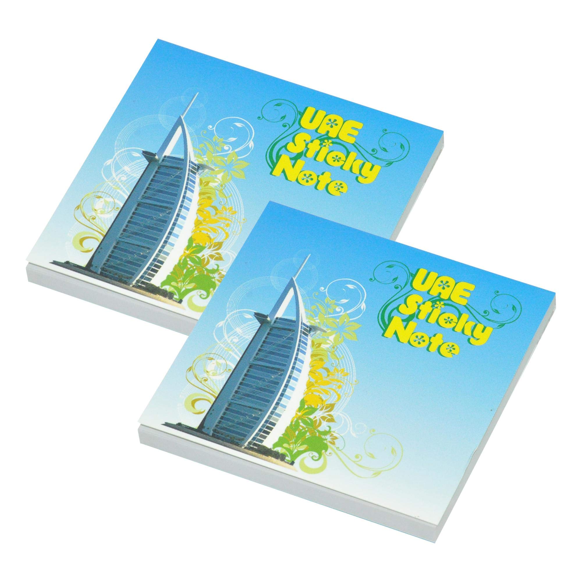 FIS U.A.E. Burj Al Arab Design Sticky Note Pads, (50 Sheets x 2 Pieces), 3 x 3 Inch Size - FSPO3350D4