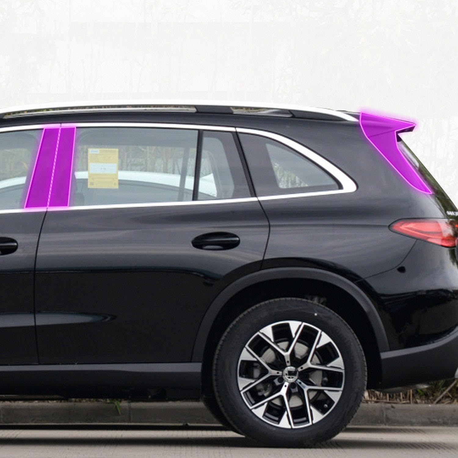 NBHB Samochód Zewnętrzny słupek okienny samochodu BC Odporna na zarysowania folia ochronna TPU Folia naprawcza odporna na zarysowania PPF, do Mercedes Benz X254 GLC 2023