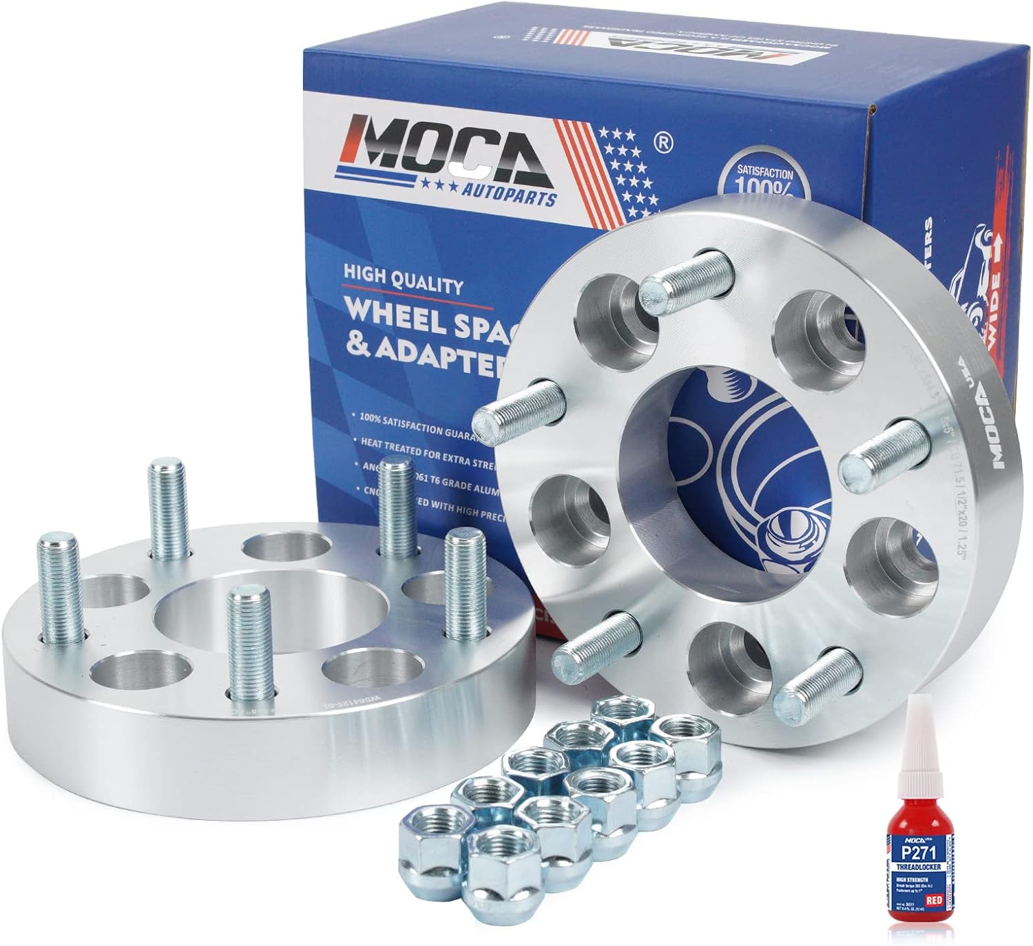 MOCA 2PCS 1.25" Wheel Spacers 5x4.5 to 5x5 Bolt Pattern 71.5mm Hub fit 94-10 for Mazda B4000, 97-10 for Mercury Mountaineer, 82-11 for Lincoln Town Car, 82-14 for Ford Ranger, 84-14 for Jeep