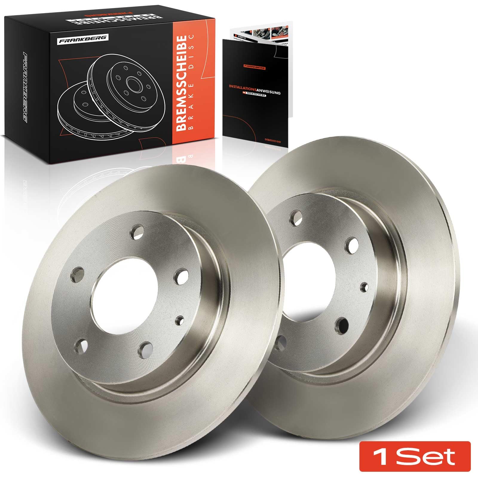 Frankberg 2 discos de freno traseros macizos de ⌀265 mm BJS726251B