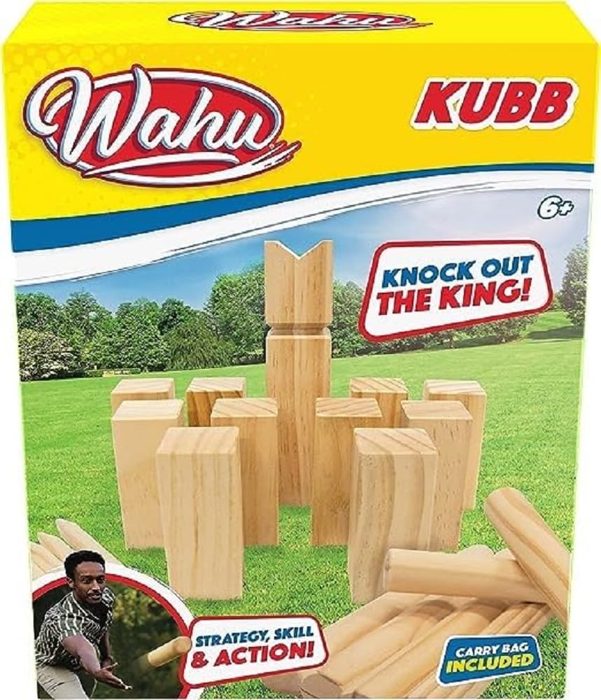 GOLIATH Kubb - Jeu Plein Air - A Partir de 6 Ans - Jeu de Lancer - Quilles en Bois - Idéal pour l'été en Famille ou Entre Amis, Beige