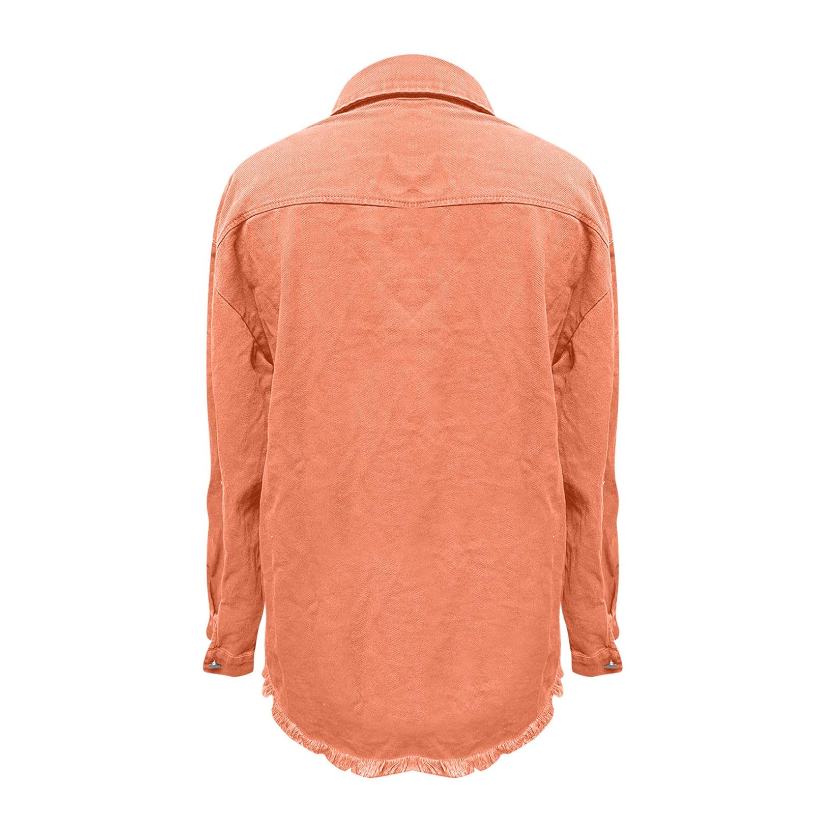Jeansjacke Damen Oversize Übergangsjacke Casual Button Down Jeanshemd