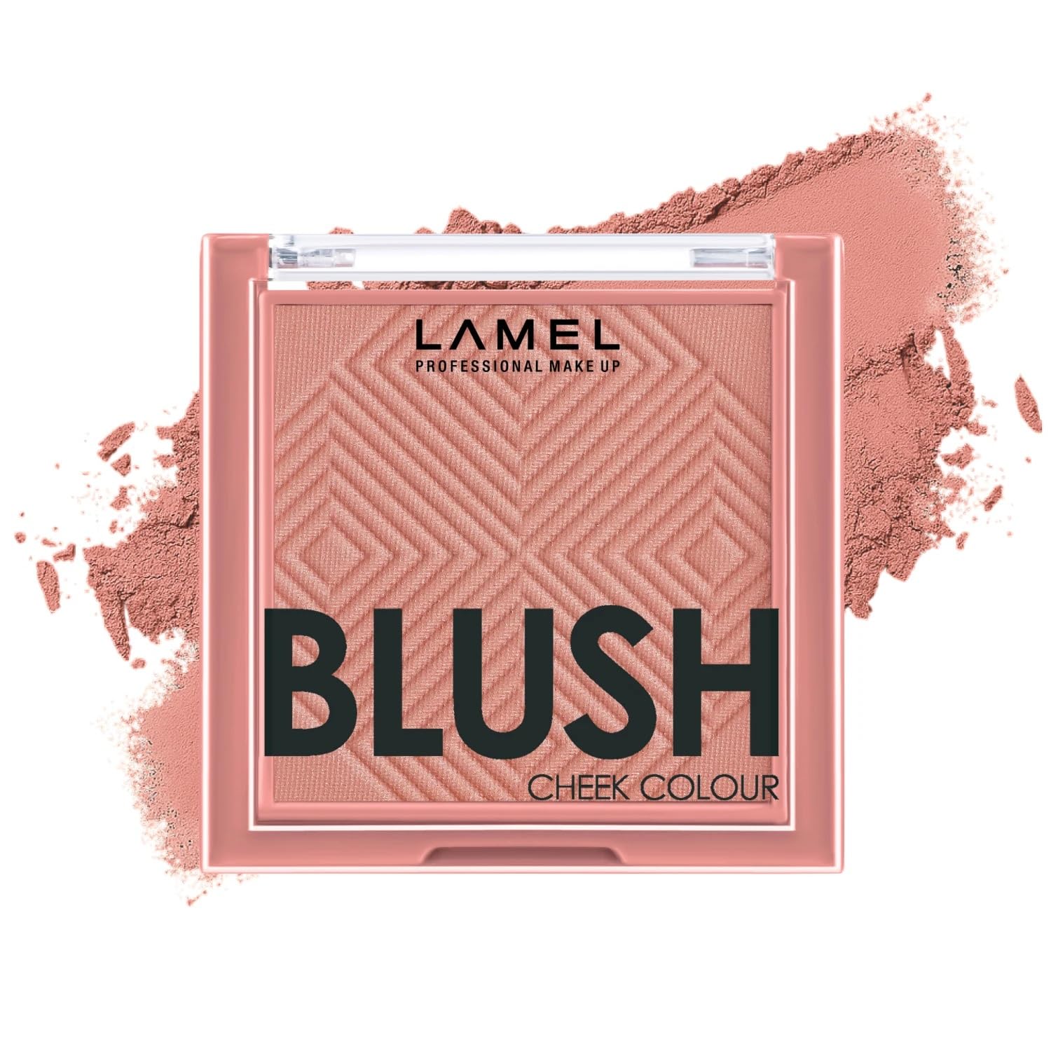 Lamel Powder Blush for Cheeks – Coral – High Pigmented Coral 0.13 Ounce (Pack of 1)
