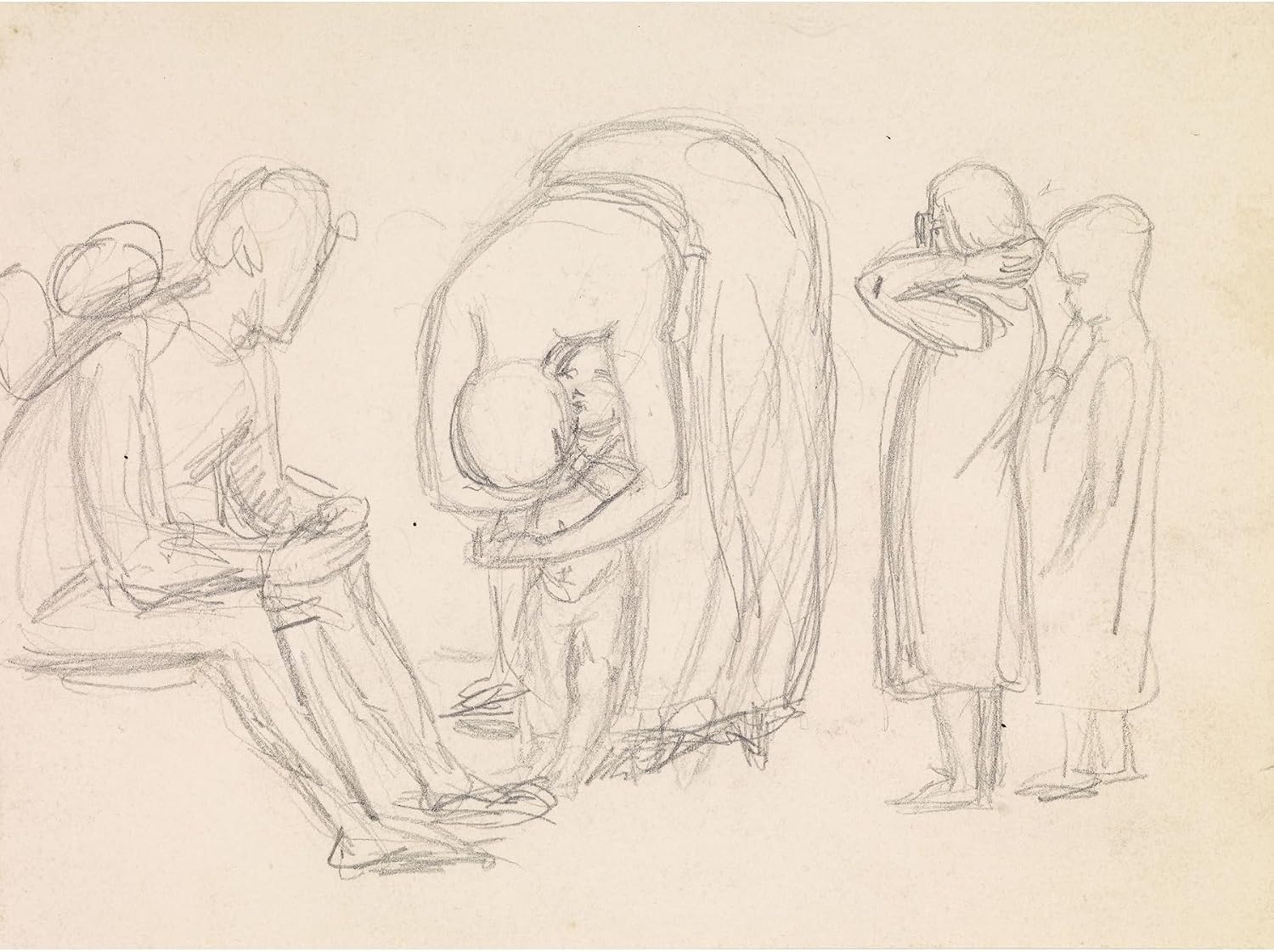 ArtDirect Tennyson's Dora - Figure Studies (1856) Art Print Giclee Poster by Sir John Everett Millais - Ready to Frame, Sizes 10x7, 14x10, 20x15, 32x24, 48x36 and 60x45 In