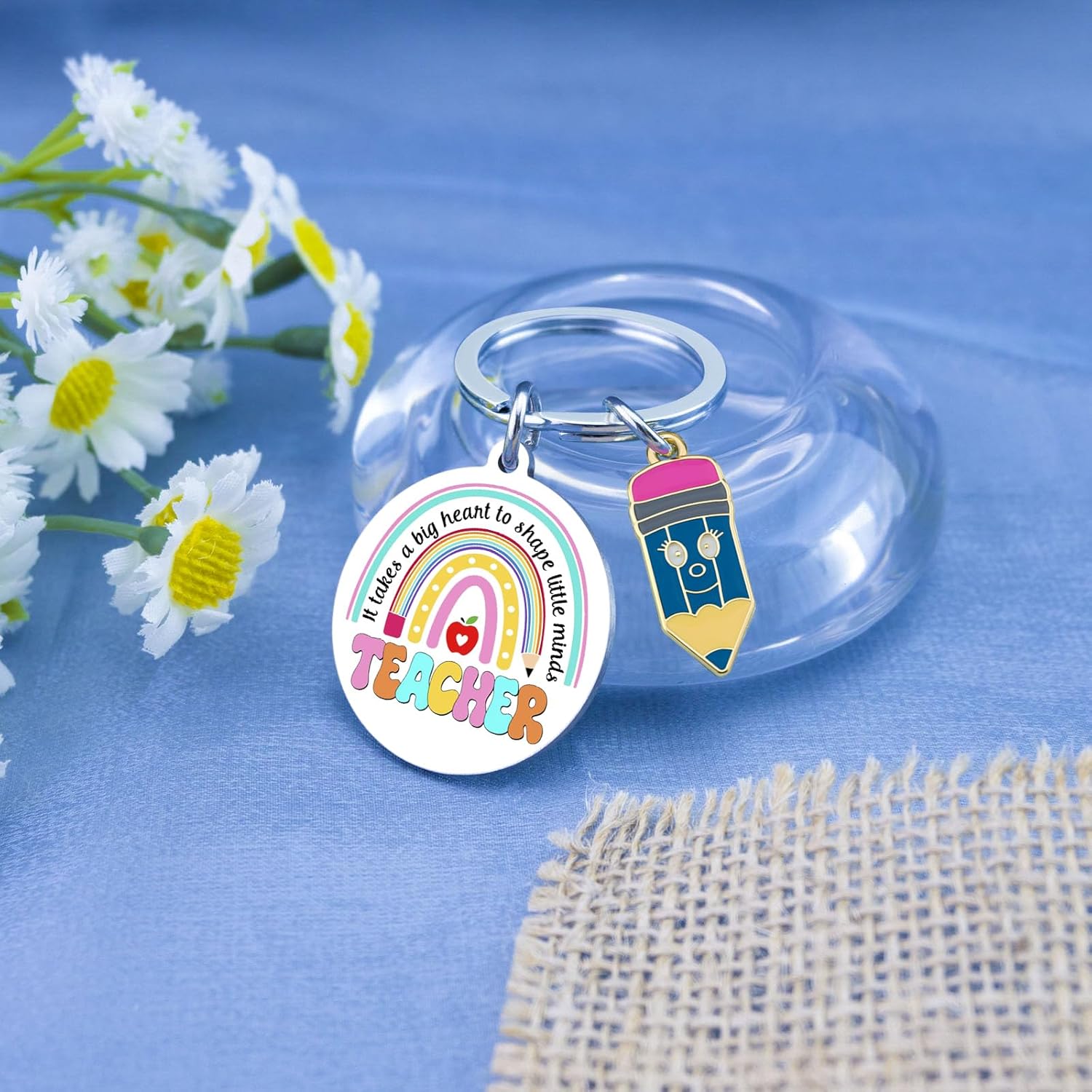 Christmas Gifts for Women Gifts for Teachers Teacher Appreciation for women Thank You Teacher Appreciation Gift Keychains Stocking Stuffers- It takes a big heart to shape little minds - Image 5