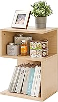 Vista 1 de IBUYKE S-Shaped Nightstand, 3-Tier Wood Nightstand with Open Storage, Minimalist End Table for Small Spaces, Easy Assembly, Bedside Table for