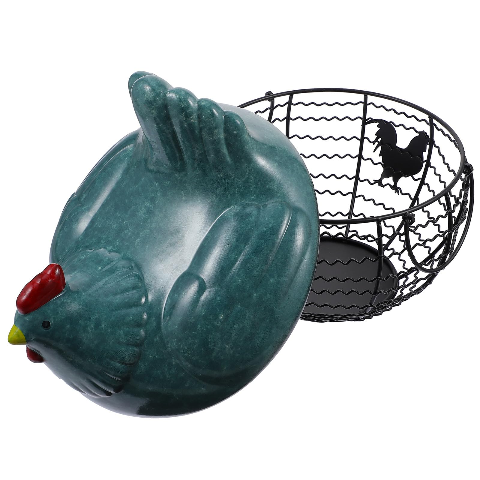Cesta para huevos y frutas de hierro: contenedor para organización de cocina