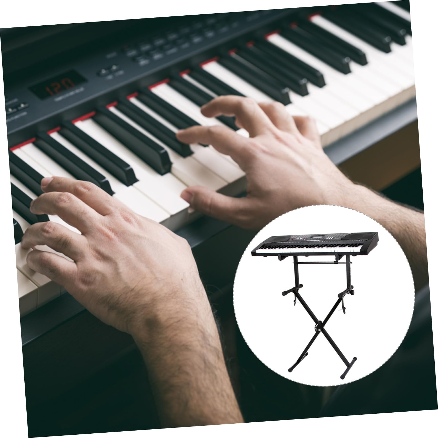 Supporto Tastiera Elettronica Altezza con Protezione Antiscivolo e Gomma Doppio Tubo per Pianola e Tastiera Musicale Portatile per Casa