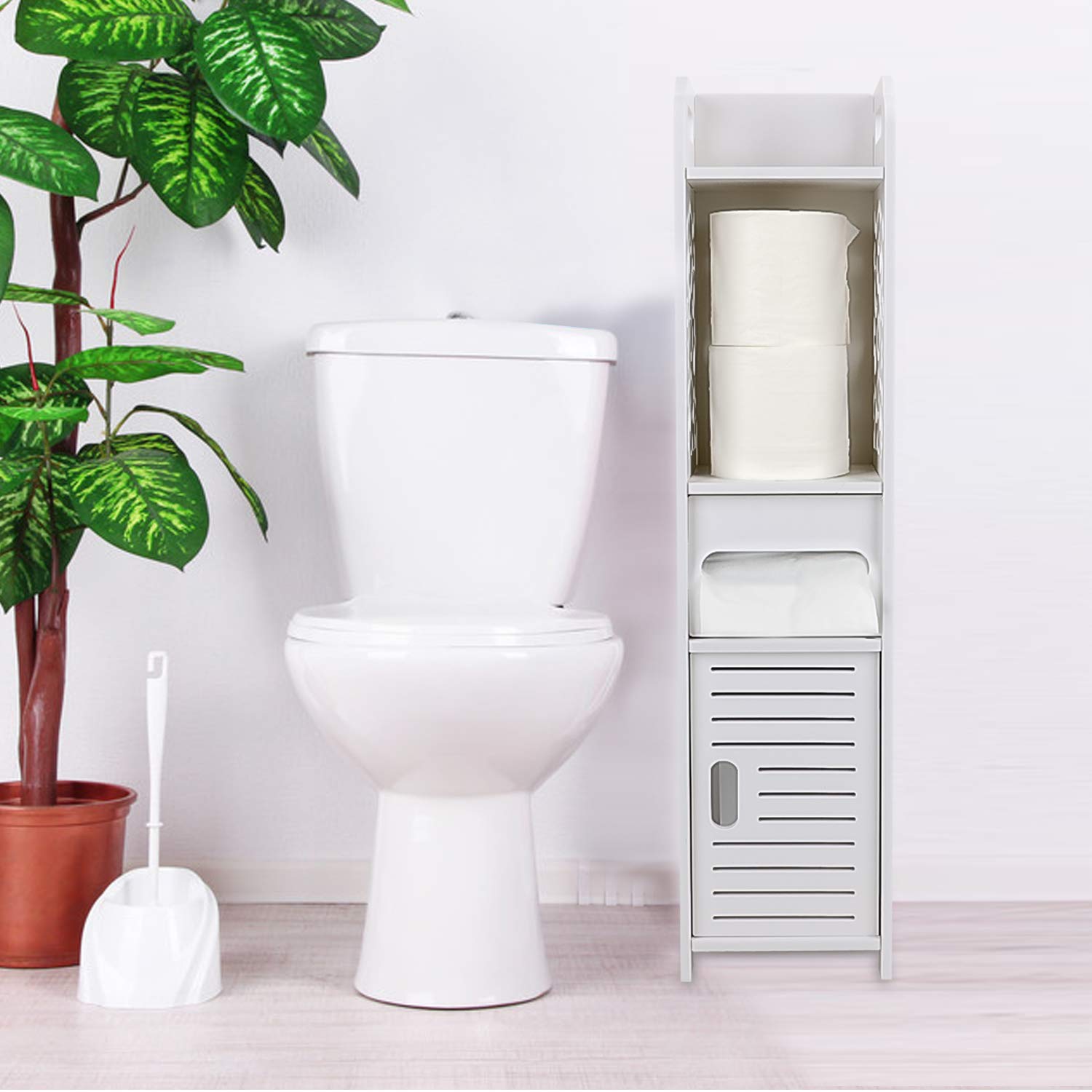 Gotega Small Bathroom Storage Toilet Paper Storage Corner Floor
