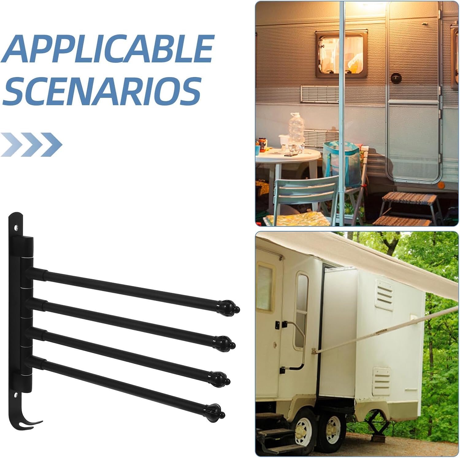 Housoutil Rv Clothes Drying Rack Hanging Hook Space-Saving Heavy Duty Clothes Rack for Towels and Laundry Accessories Suitable for Travel Trailers and Campers