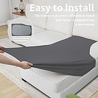 Vista 470 de Easy-Going Fundas Elásticas de 3 Piezas para Cojines de Sofá para Sofá Seccional Izquierdo/Derecho en Forma de L Chaise Lounge Funda de Asiento