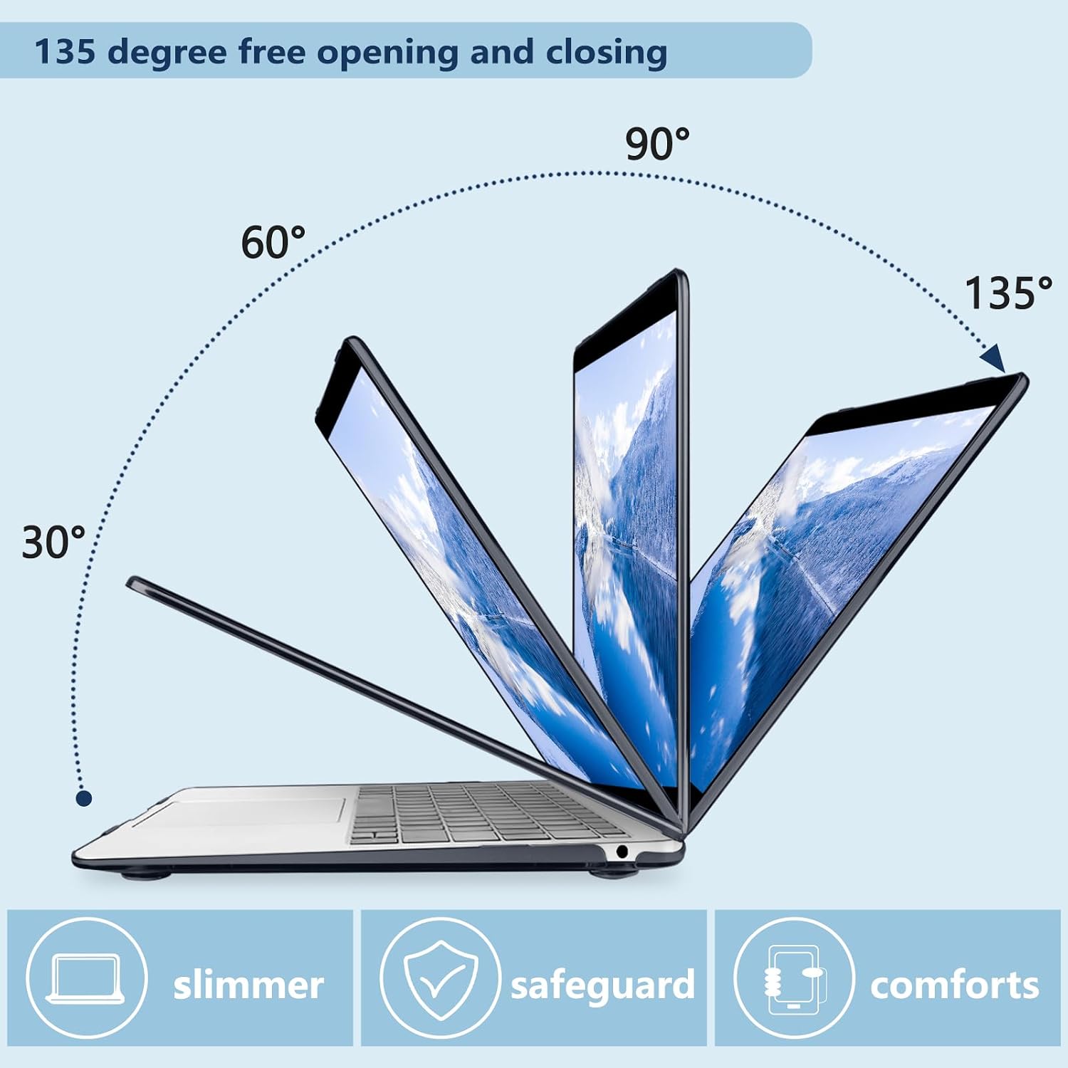 MecBevia Compatible with MacBook Air 13.3 inch Case 2021-2018 Release A2337 M1 A2179 A1932 Touch ID, Plastic Hard Shell&Keyboard Cover&Screen Protector&Webcam Cover&Type-C Adapter, Leopard Print