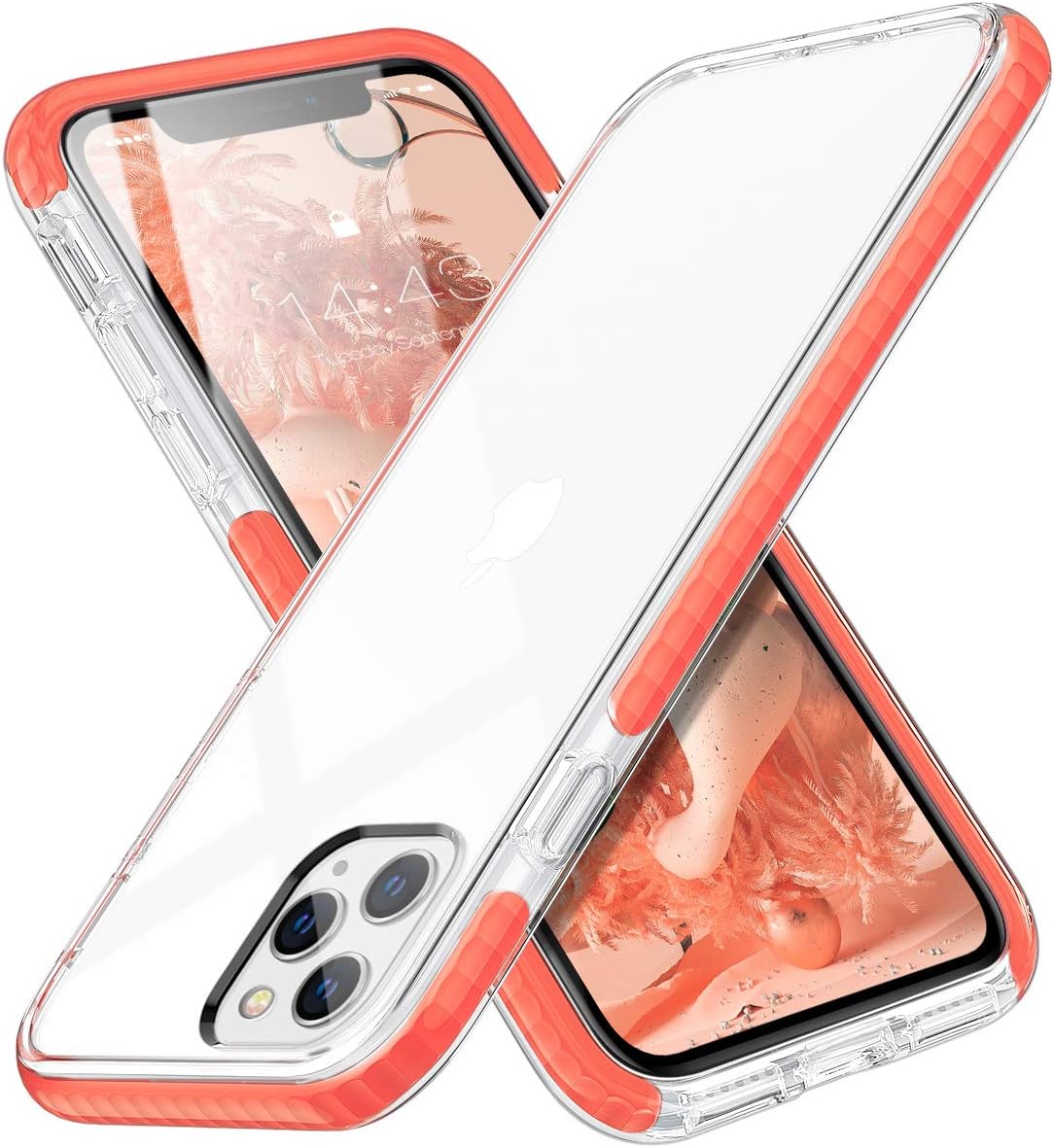 Amazon Com Mateprox Compatible With Iphone 11 Pro Max Case Clear Thin Slim Crystal Transparent Cover Shockproof Bumper Case For Iphone 11 Pro Max 6 5 Inch Coral Cell Phones Accessories