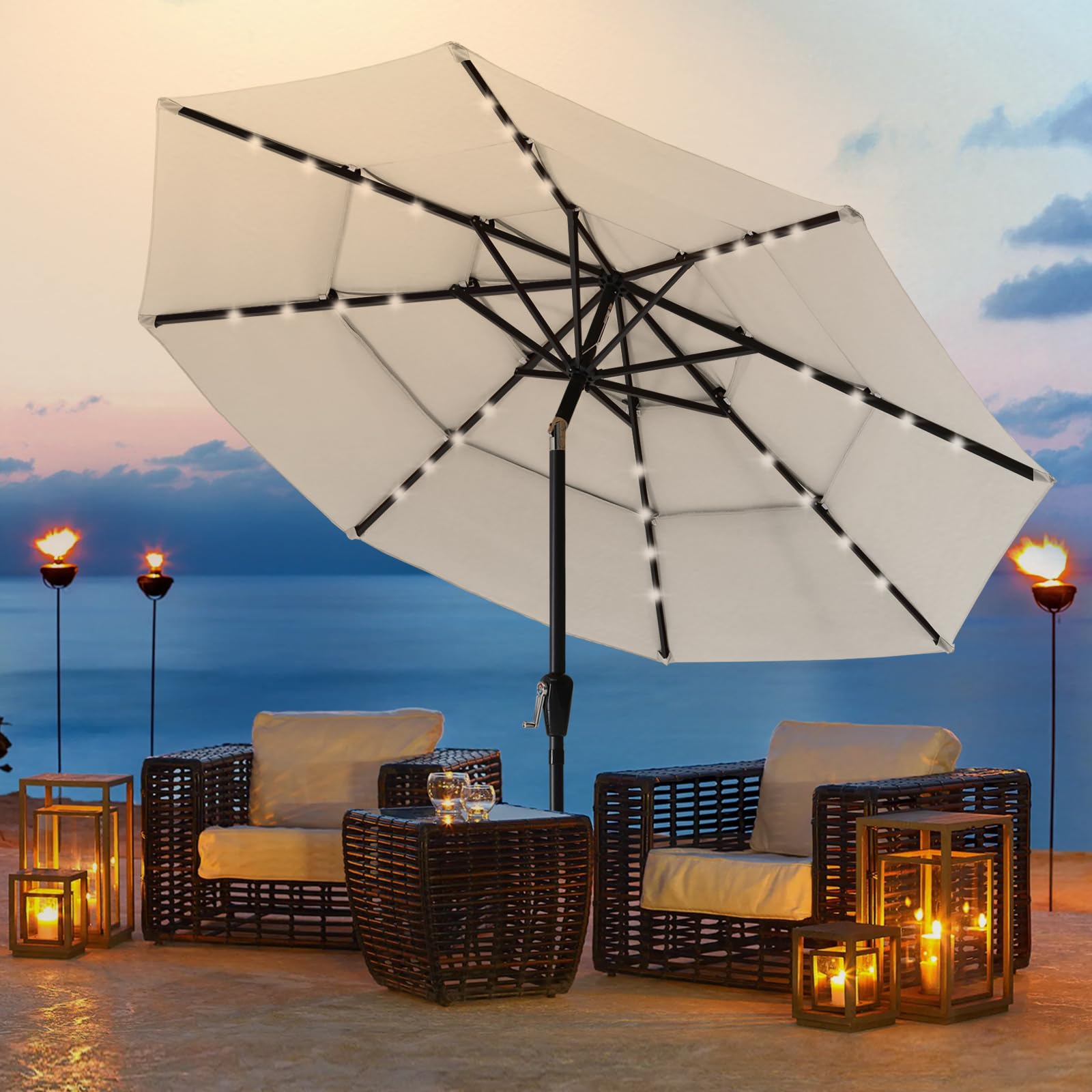 astonica patio umbrella solad ABCCANOPY 11FT 3-Tier Solar Umbrella, 32 LED Lights, Beige Length - Power:8'2''MLRS Gregory's Updated Alpinisto 25 A patented tilt mechanism Helmet 0%