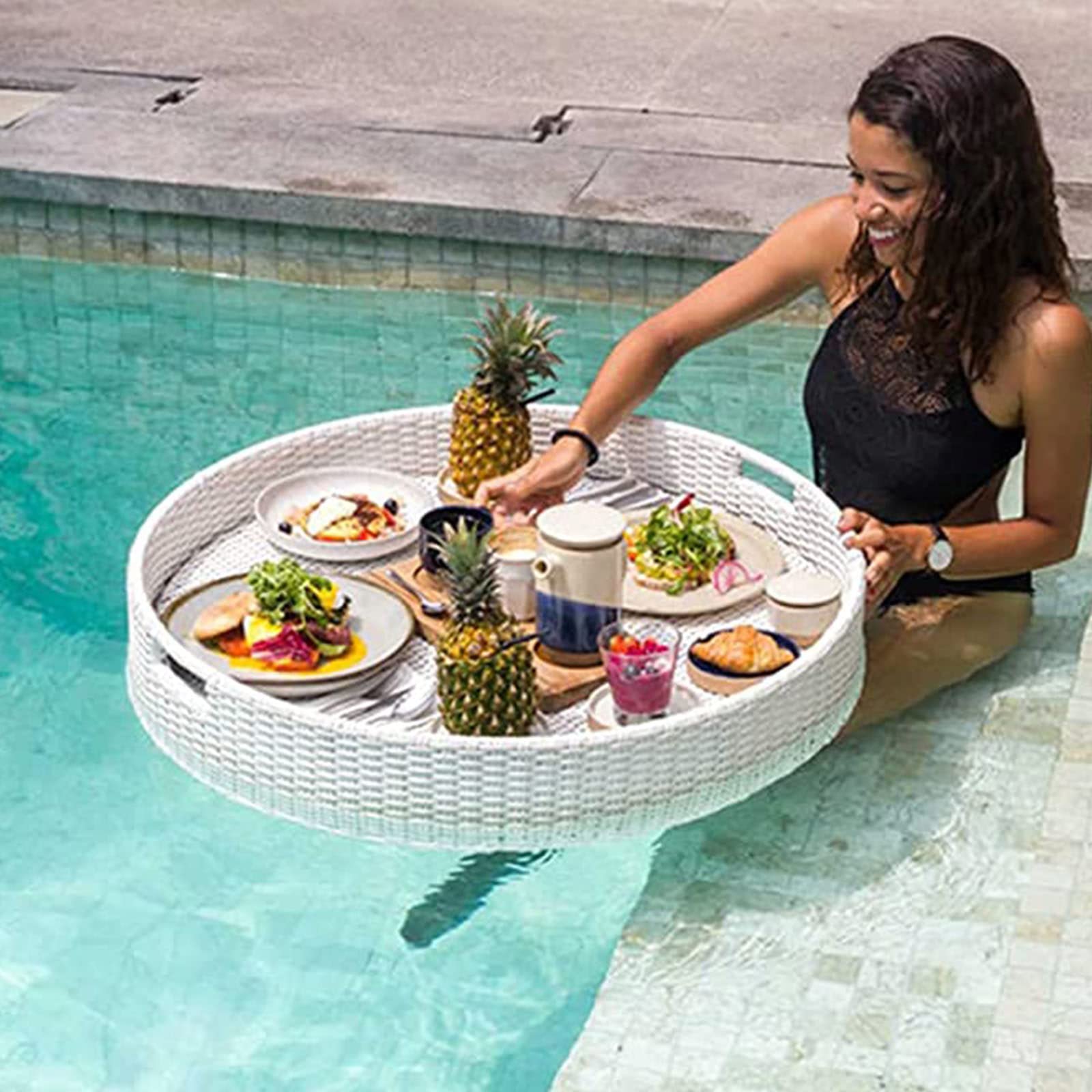 Swimming pool floating bar, Swimming Pool Floats, Floating Tray(White)